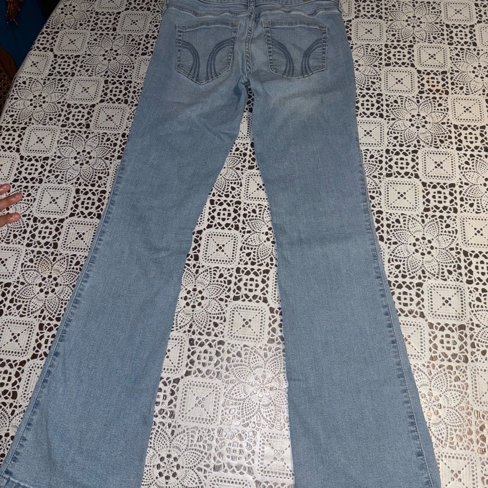 Hollister Denim Boot Cut Jeans - Light Blue